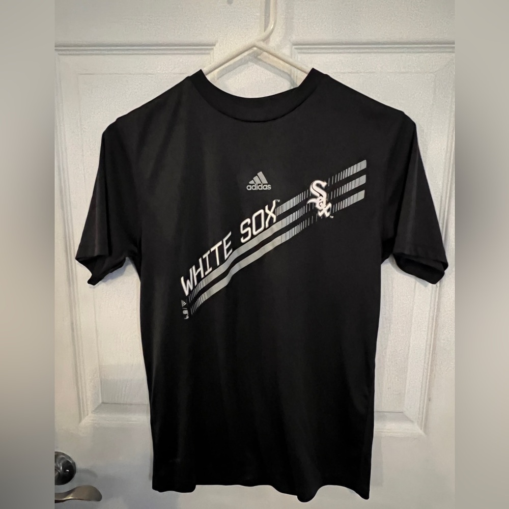 Adidas Black and White Short Sleeve Tee white Sox